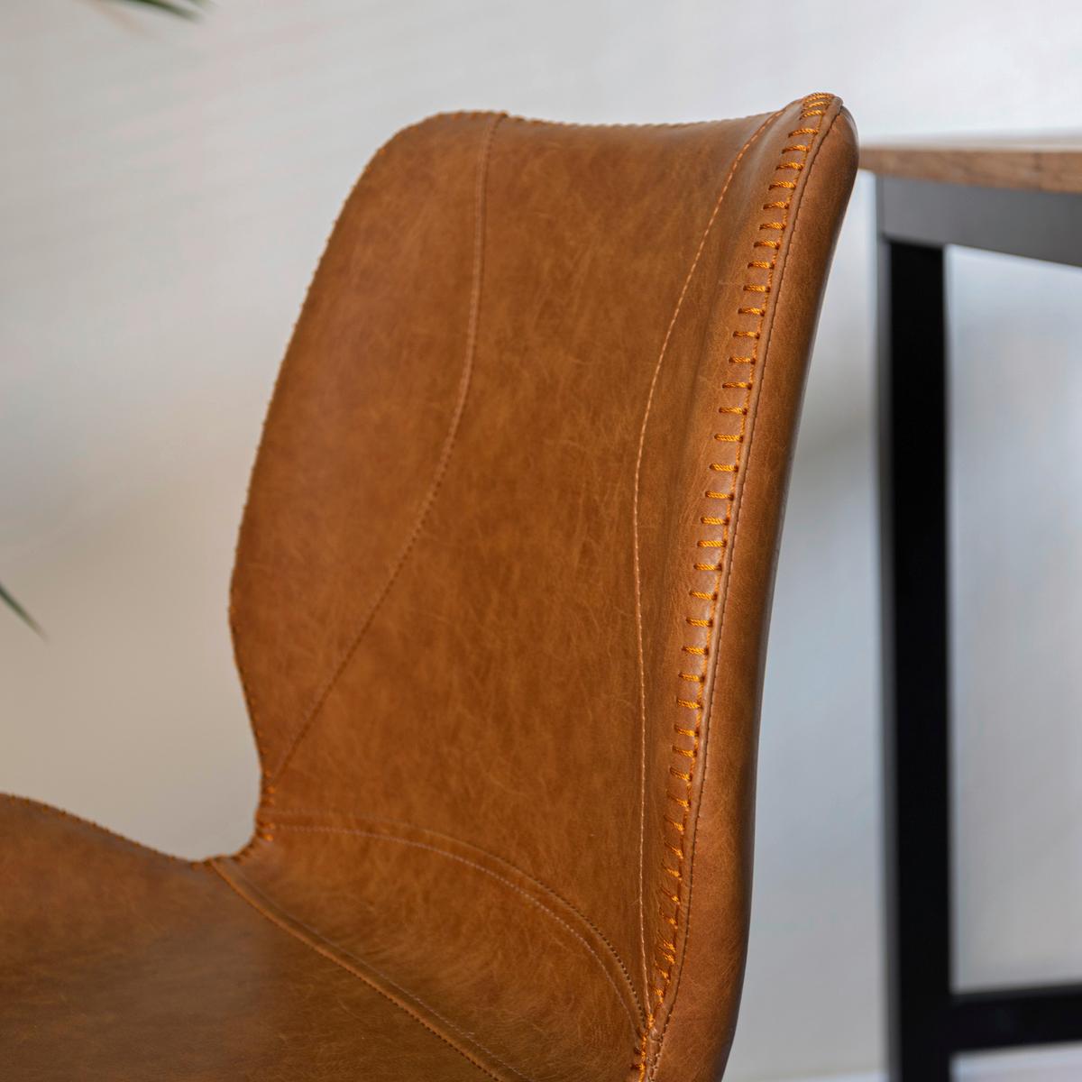 Barhocker-Set Barron - Cognac/Schwarz, KONVENTIONELL, Kunststoff/Textil (47/99/55cm) - MID.YOU