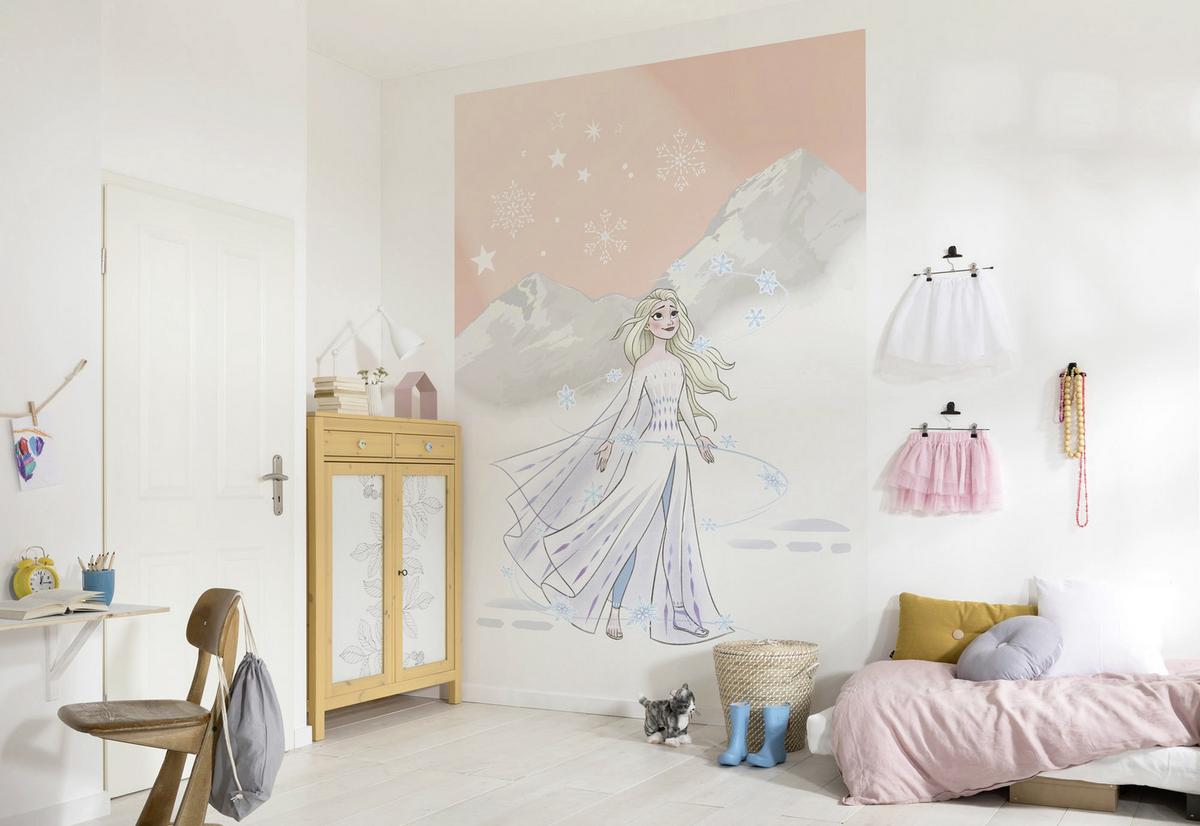 Fototapete Frozen Winter Magic - Rot/Weiß, Trend, Textil (200/280cm)