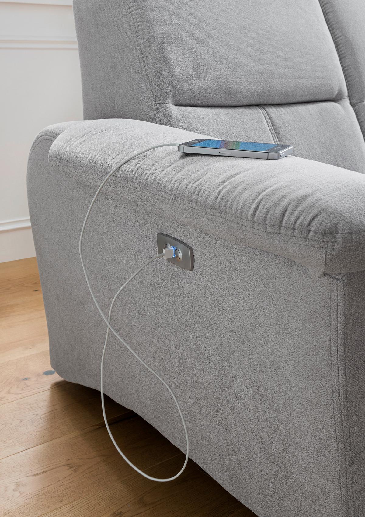Ecksofa mit USB-Anschluss