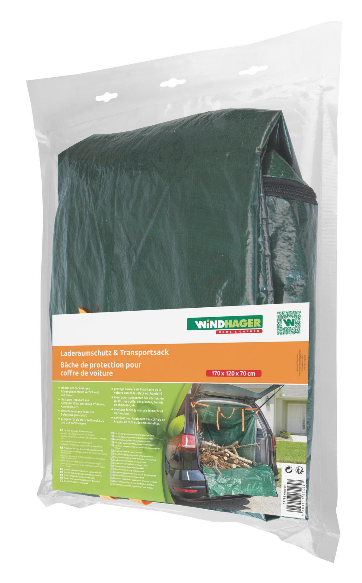 Schutzplane Grün Schutz+transportsack - Grün, Basics, Kunststoff (120/70/170cm)