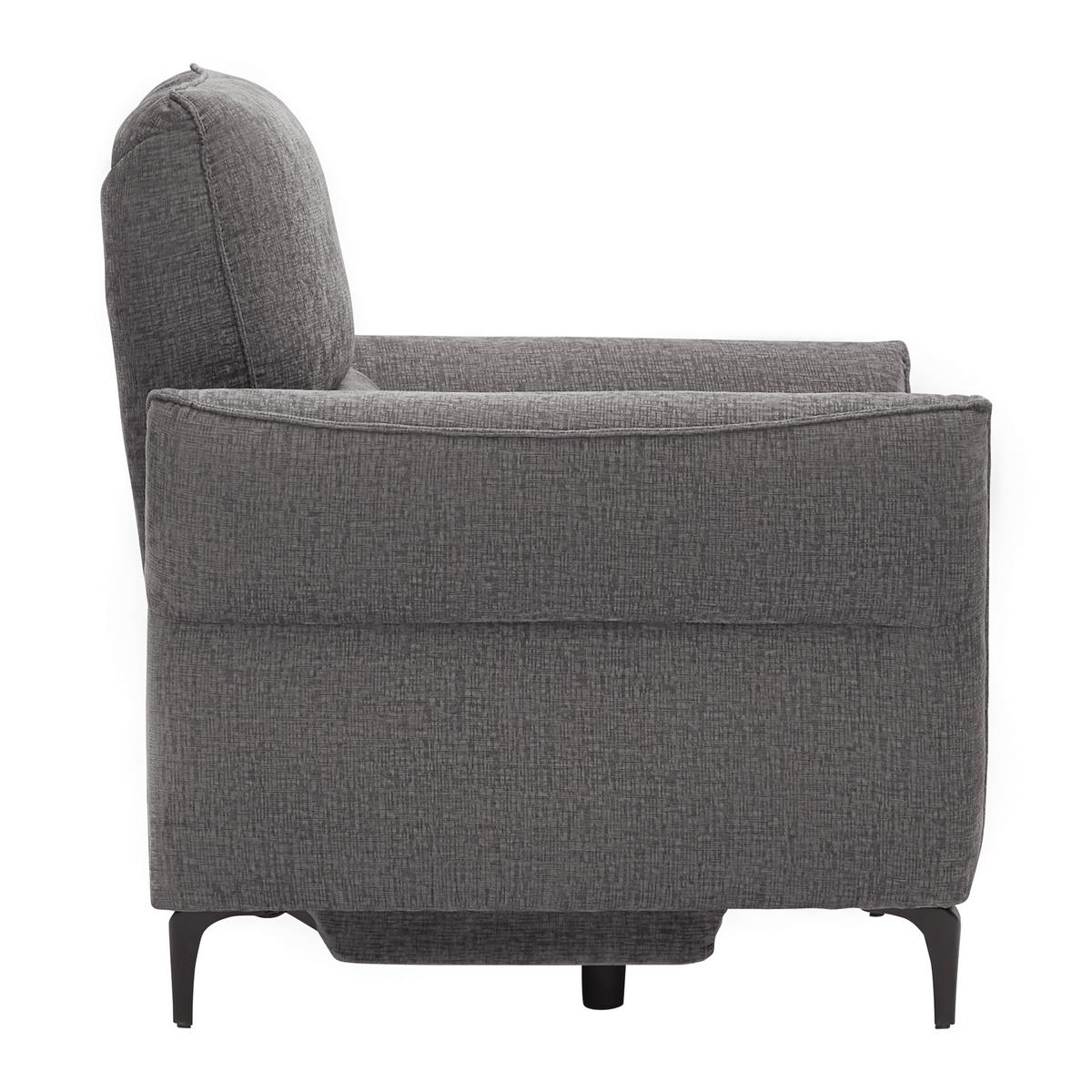 Relaxační křeslo CAPE TOWN, tm.šedá, elektr.relax.funkce - černá/tmavě šedá, Moderní, kov/dřevo (95/99/92cm) - Mömax