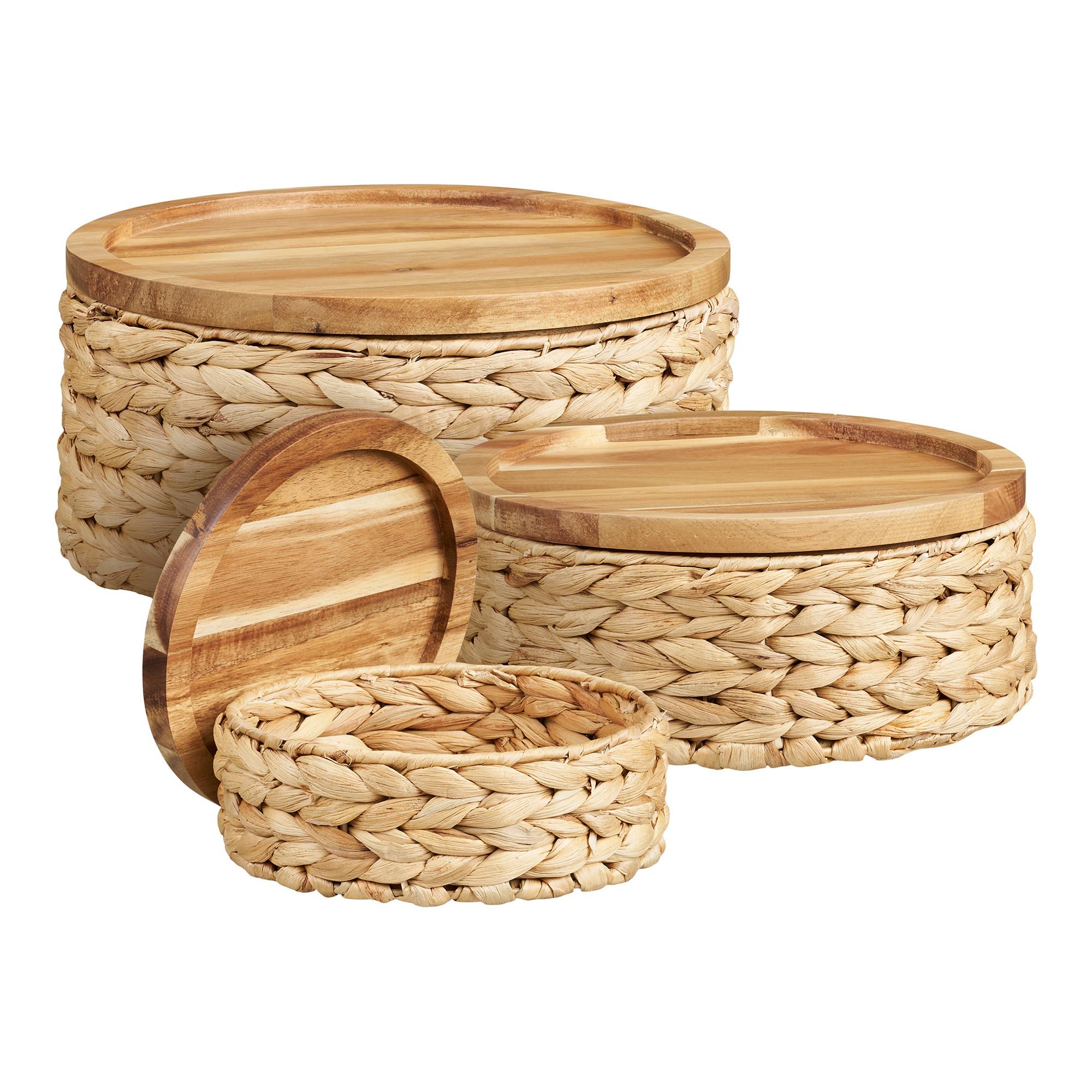 Korbset 3 tlg. Akazie, Naturfarben - Naturfarben, Basics, Naturmaterialien/Holz