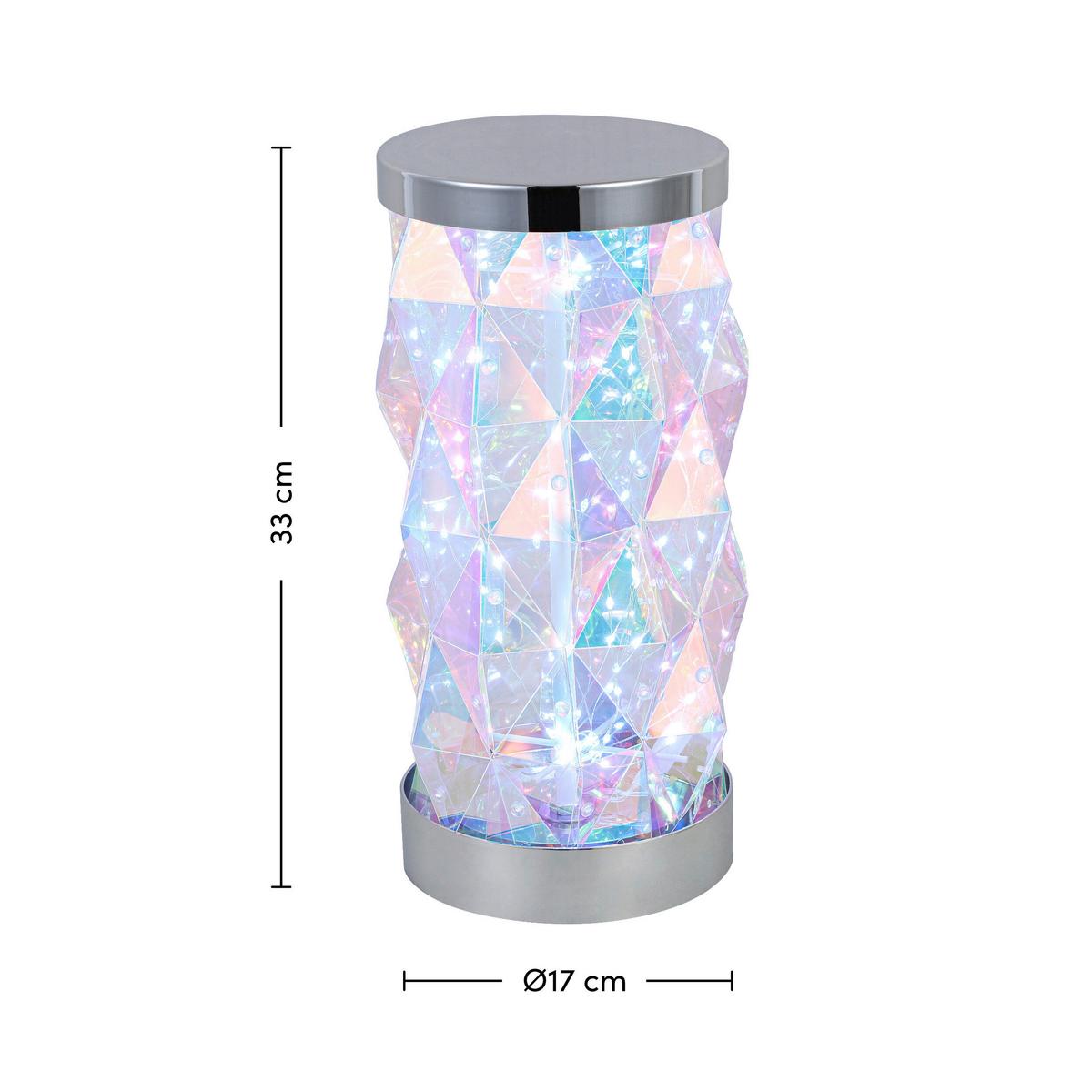 Tischleuchte Camille - Chromfarben/Transparent, Basics, Kunststoff (17/33cm) - Luca Bessoni