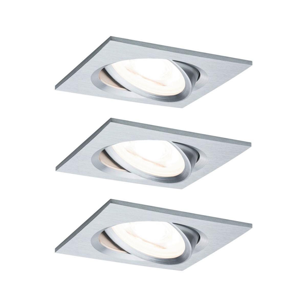 Deckenleuchte 3er-Set B: 8,4 cm 1-Flammig, Quadratisch - Basics (8,4cm) - Paulmann