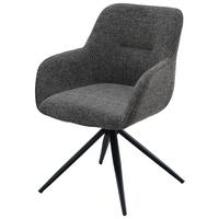Armlehnstuhl Vittoria Braun/Schwarz B: 60 cm - Schwarz/Braun, MODERN, Textil/Metall (60/85/62cm) - Livetastic
