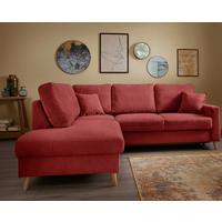 Ecksofa Valentina Rot S: 200x230 Cm - Rot/Naturfarben, KONVENTIONELL, Textil (200/230cm) - Livetastic