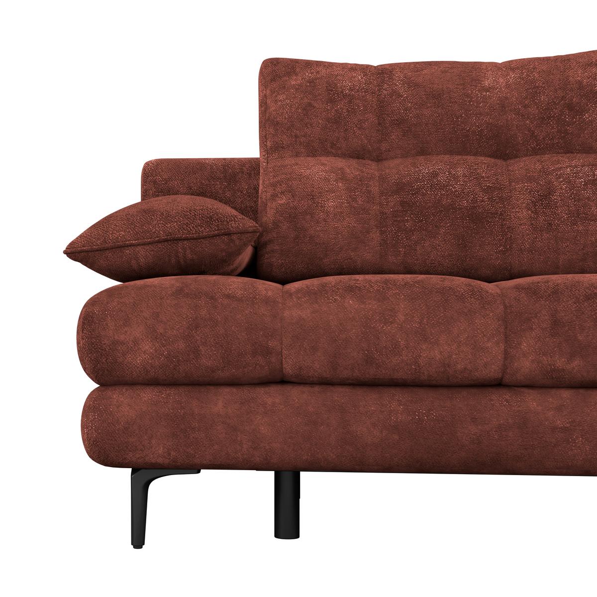 Schlafsofa Perla Rot B: 203 Cm - Bordeaux/Schwarz, KONVENTIONELL, Textil (203/94/96cm)