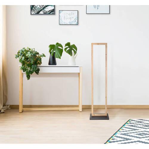 LED-Stehleuchte 67287s - Opal/Schwarz, KONVENTIONELL, Holz/Kunststoff (30/18/120cm) - Globo