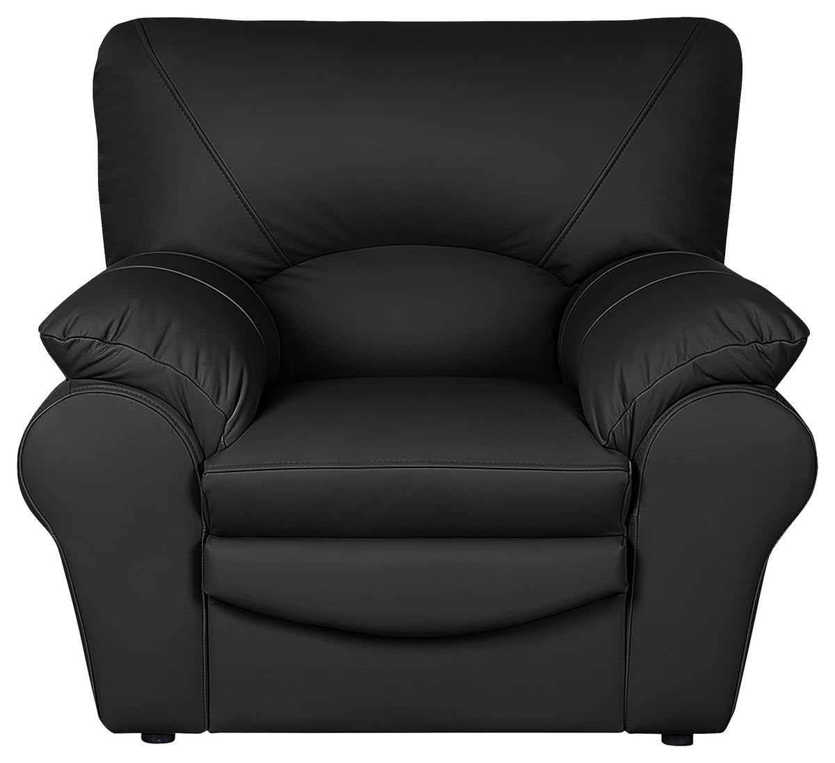 Sessel Oslo Schwarz B: 105 Cm - Schwarz, Design, Leder (105/92/85cm) - Livetastic