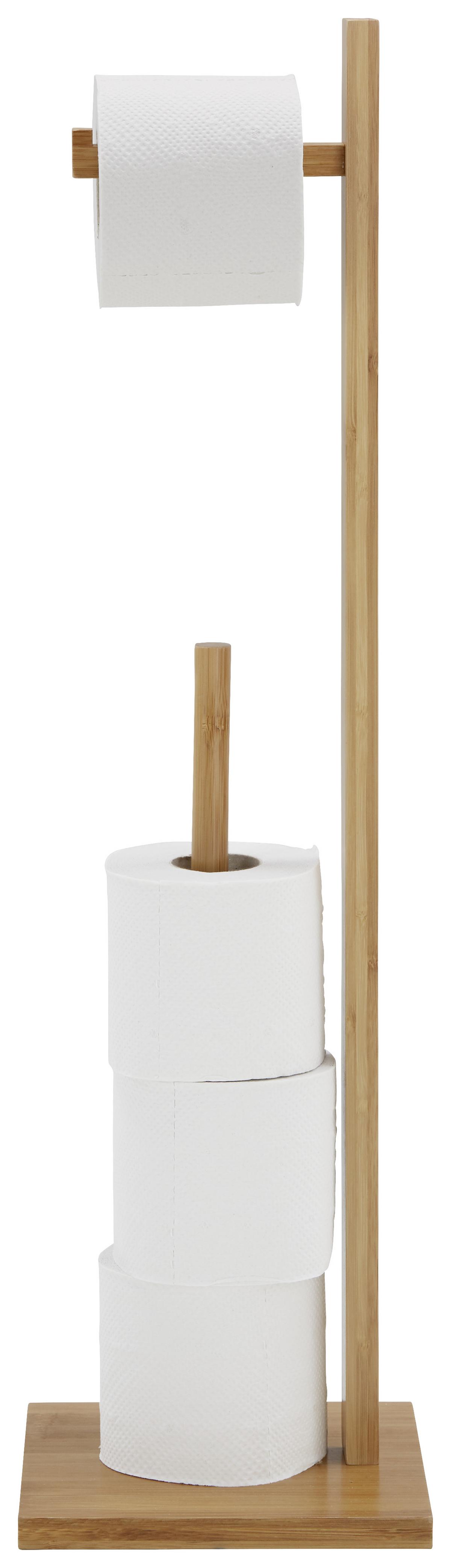 Držiak na toaletný papier ANNI - prírodná farba, Modern, drevo (19/71/19cm) - Mömax