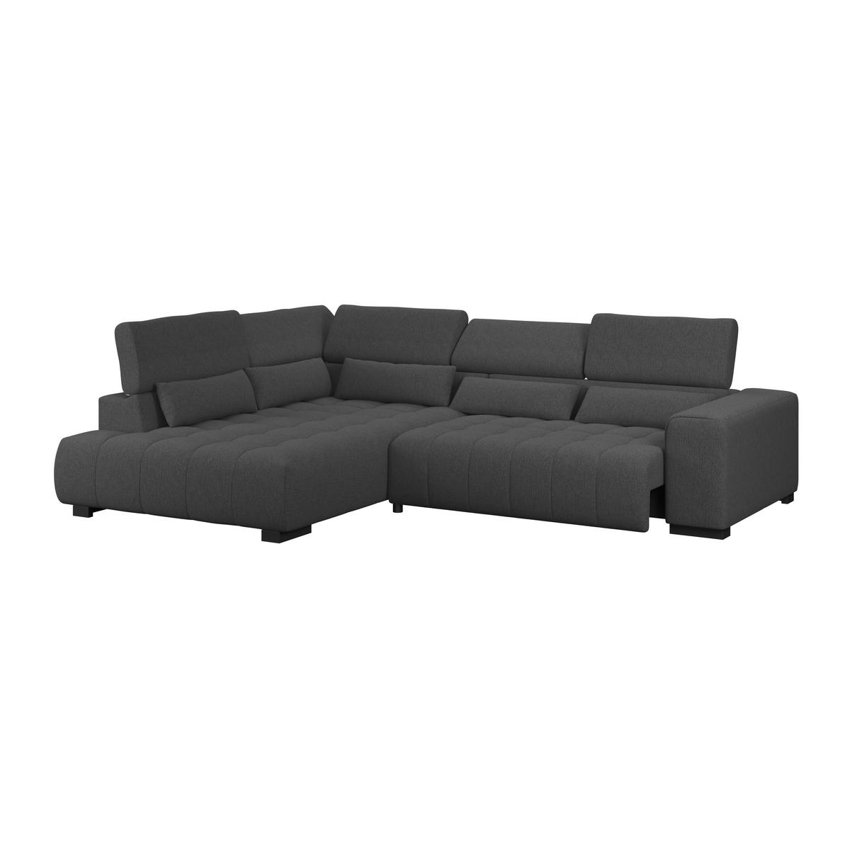 Ecksofa Matera Schwarz/Weiß S: 226x311cm - Schwarz/Graphitfarben, Trend, Textil (226/311cm)