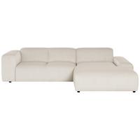 ECKSOFA Hannah Creme 304x200 cm - Creme/Schwarz, Design, Textil (304/200cm) - MID.YOU