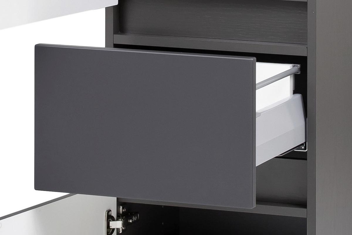 Hochschrank Kopenhagen B: 40 Cm Graphitfarben - Silberfarben/Graphitfarben, KONVENTIONELL, Holzwerkstoff (40/180/35cm) - Held