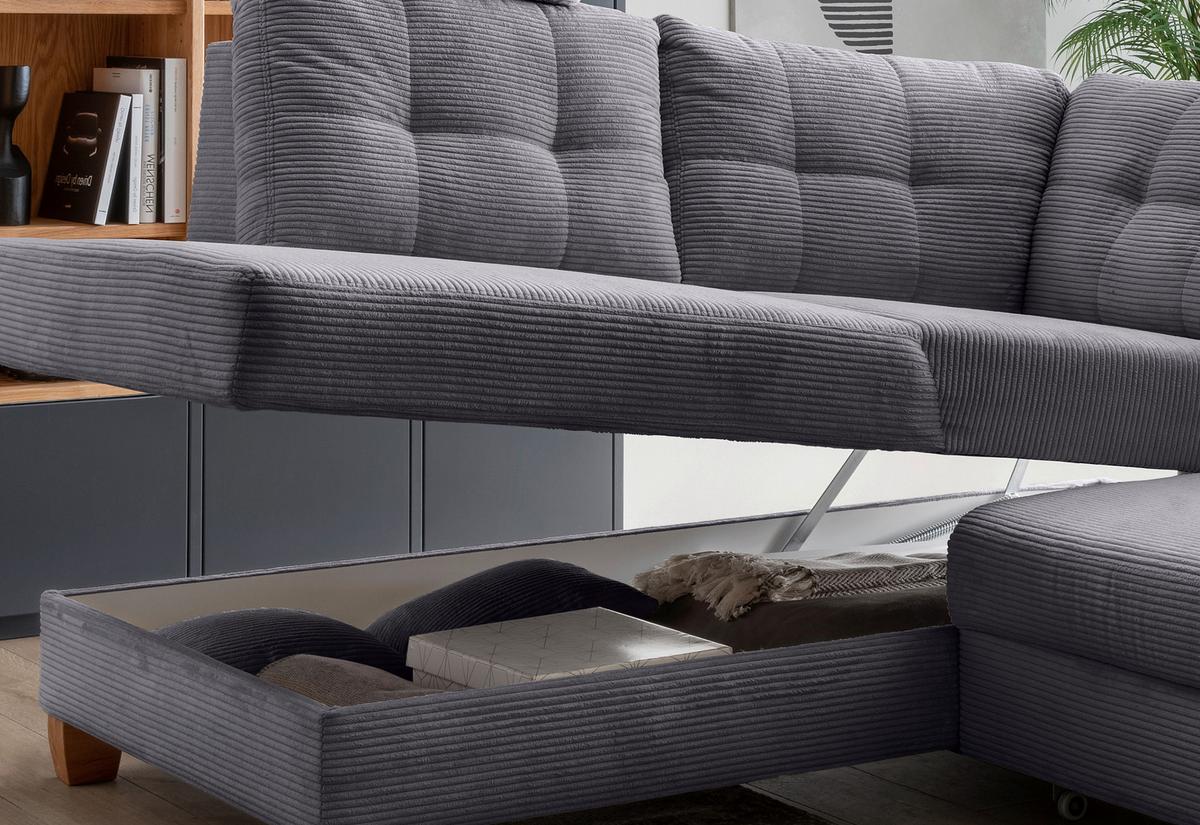 Ecksofa Brizzini, Grau S: 206x274 Cm - Naturfarben/Grau, MODERN, Textil (206/274cm) - Livetastic