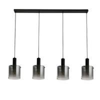 Pendelleuchte 88910-4bk - Schwarz, Design, Glas/Metall (142/35-150/22cm)