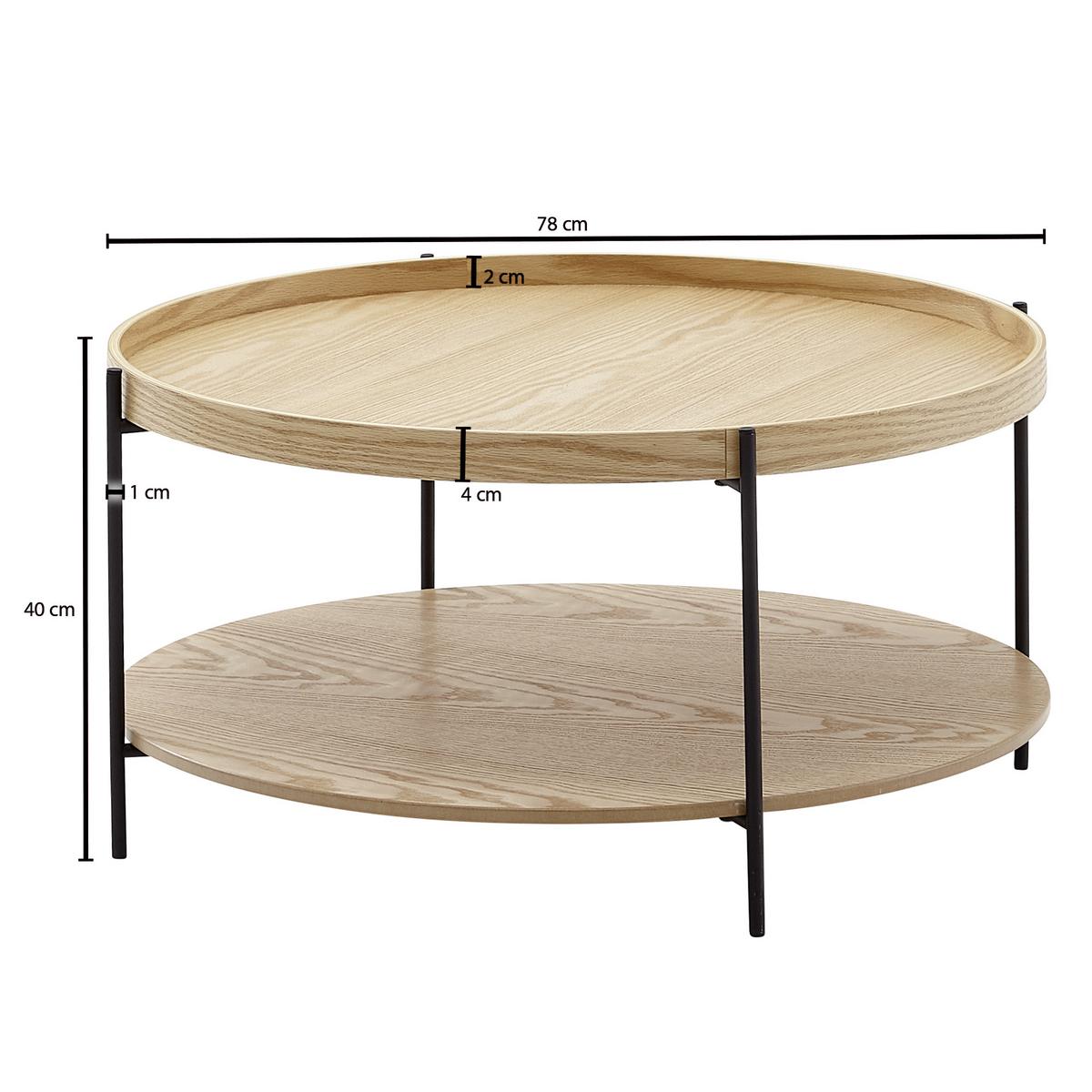 Konferenční stolek hnědý - černá/hnědá, Moderní, kov/kompozitní dřevo (78/78/40cm) - MID.YOU