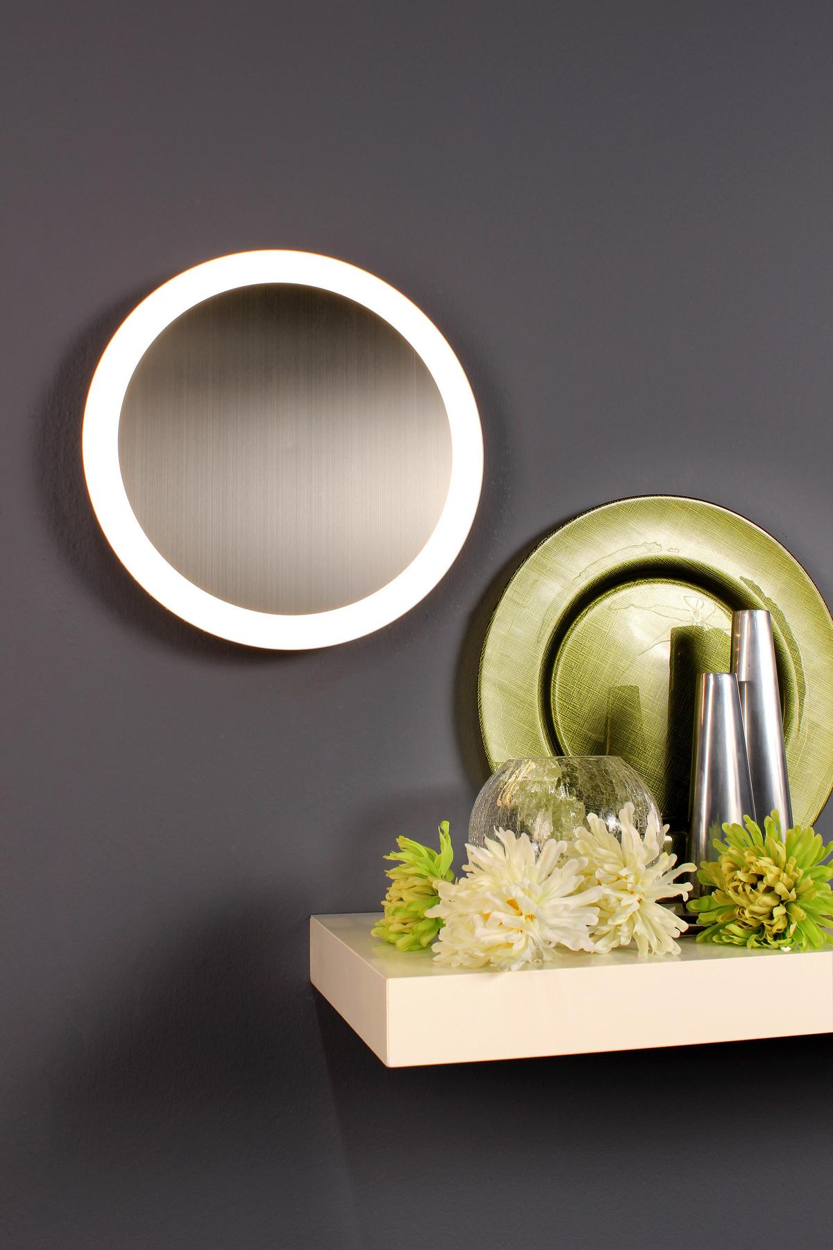 LED-Deckenleuchte Moon Ø 50 cm, 3 Helligkeitsstufen - Nickelfarben, Basics, Metall (50/5,1cm)