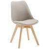 Jídelní židle Rocksi - světle šedá/barvy buku, Moderní, dřevo/textil (43/82,5/43cm) - Bessagi Home