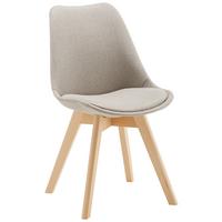 Jedálenská stolička Rocksi - farba buka/svetlosivá, Modern, drevo/textil (43/82,5/43cm) - Bessagi Home