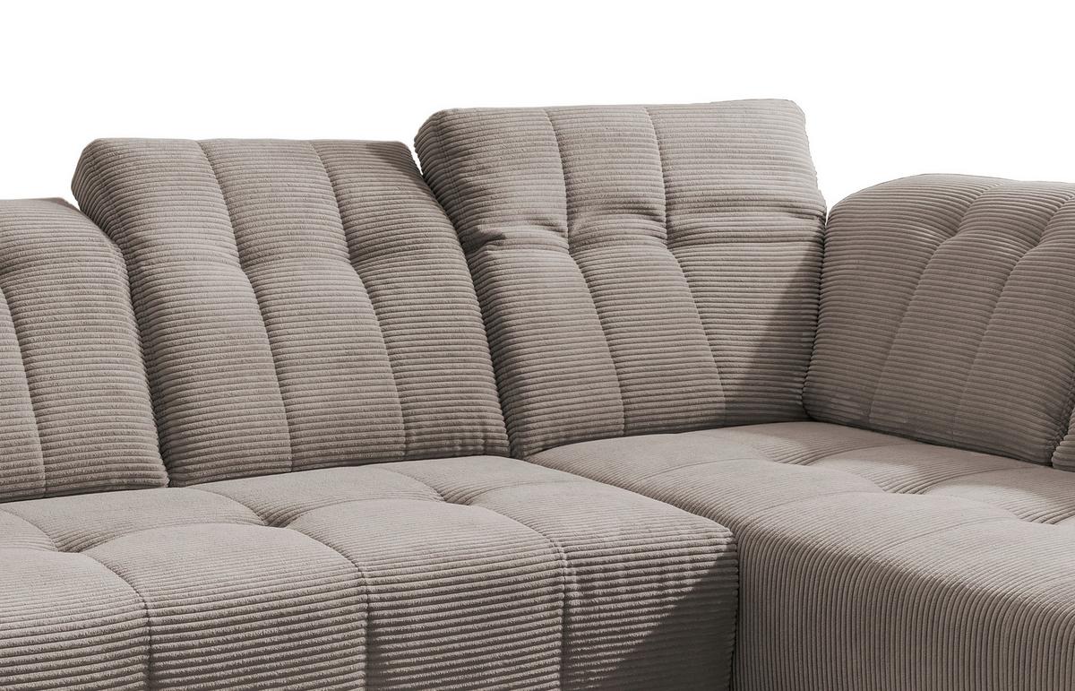 Ecksofa Mit Usb Anschluss Sano, Graubraun, S: 261x200 Cm - Graubraun/Schwarz, MODERN, Textil (261/200cm) - Livetastic
