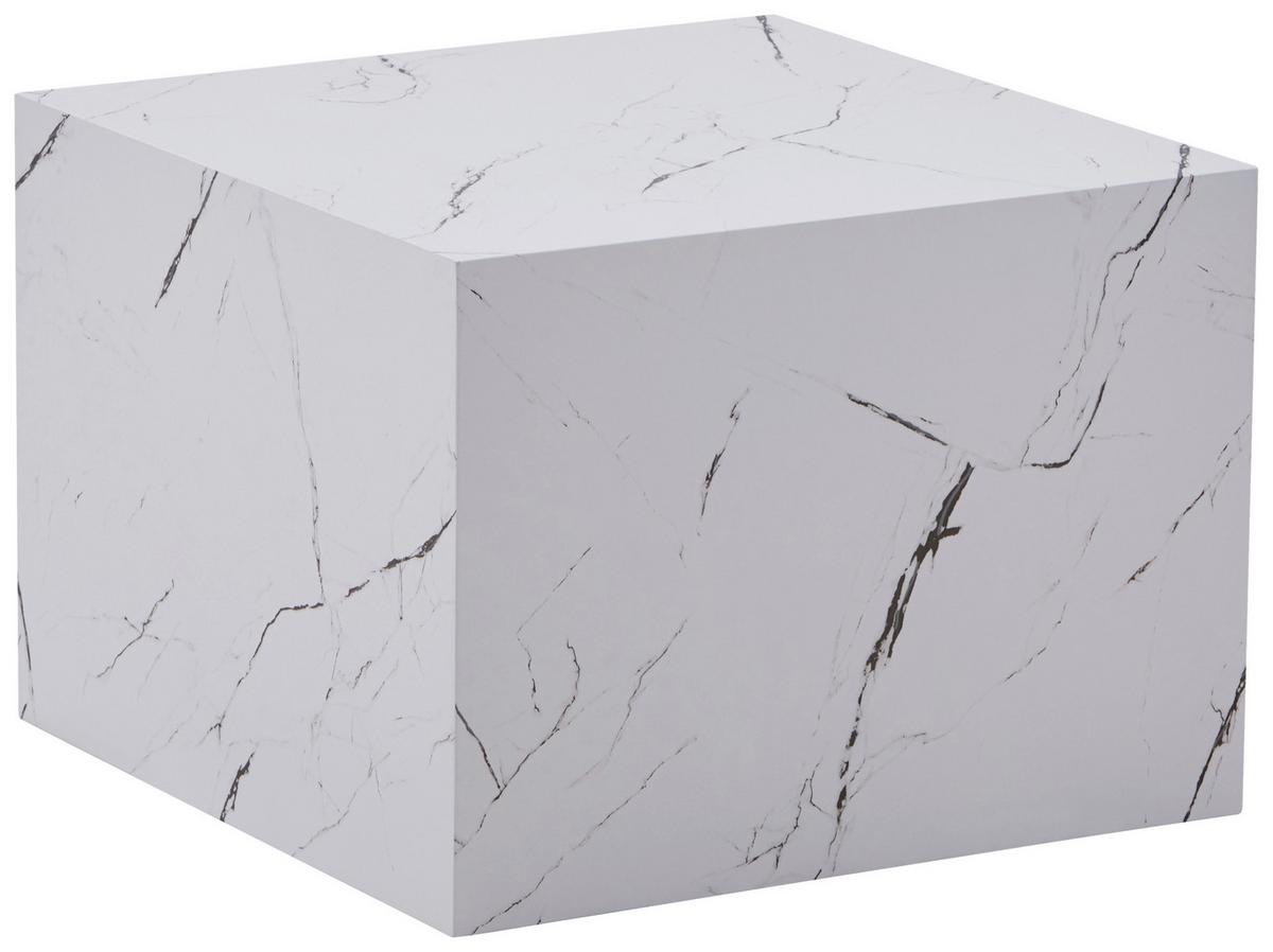 Beistelltisch Cuboid 125 Weiß B: 55 Cm - Weiß, Design, Holzwerkstoff (55/55/40cm) - Kayoom