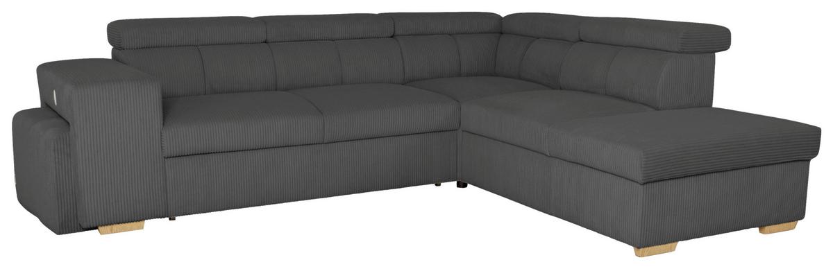 Ecksofa Sirius L anthrazit, 267x218cm - Eichefarben/Anthrazit, KONVENTIONELL, Holz/Holzwerkstoff (267/218cm)