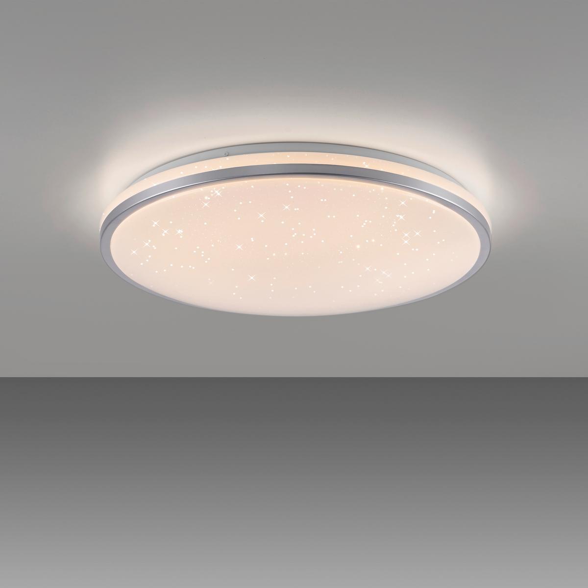 LED-Deckenleuchte, 24w 14295-21 - Silberfarben, Basics, Kunststoff/Metall (49,3/49,3/9,5cm)