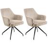 Armlehnstuhl-Set 2er Jeanette Kord Beige-Beine: Holz Schwarz - Beige/Schwarz, MODERN, Holz/Textil (57/86/65cm) - MID.YOU