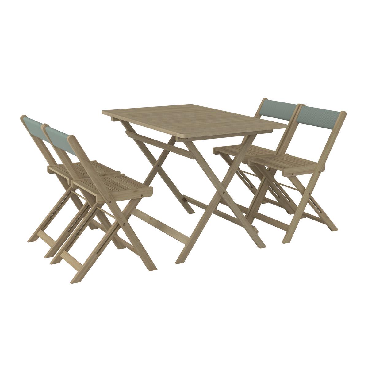 Balkonset Meran 5 Teilig - Akaziefarben, MODERN, Holz (110/42/74/77/70/47cm) - James Wood