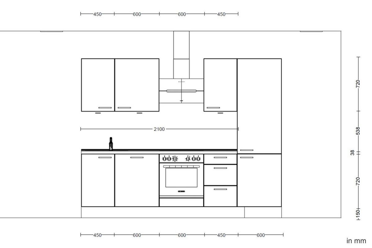 Kuchyňská linka 270 cm, kamenná sivá supermatná - šedá/černá, Moderní, kov/kompozitní dřevo (270cm) - Nobilia