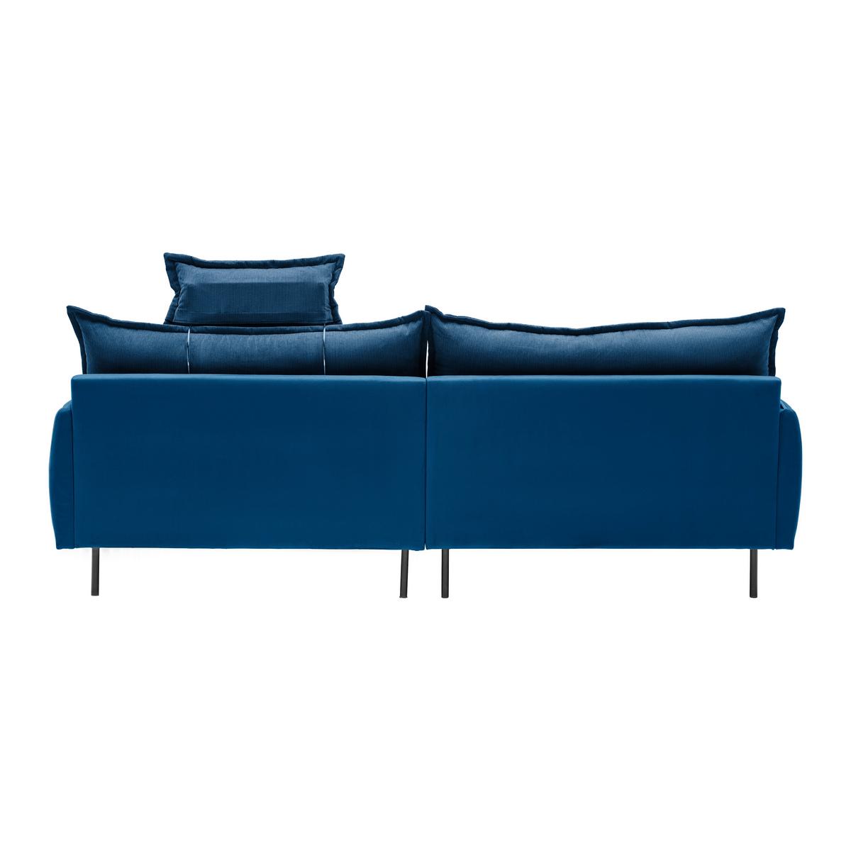 Rohová sedačka NUOVO, oboustranná, tmavě modrá - černá/tmavě modrá, Moderní, kov/textil (245/190cm) - Mömax