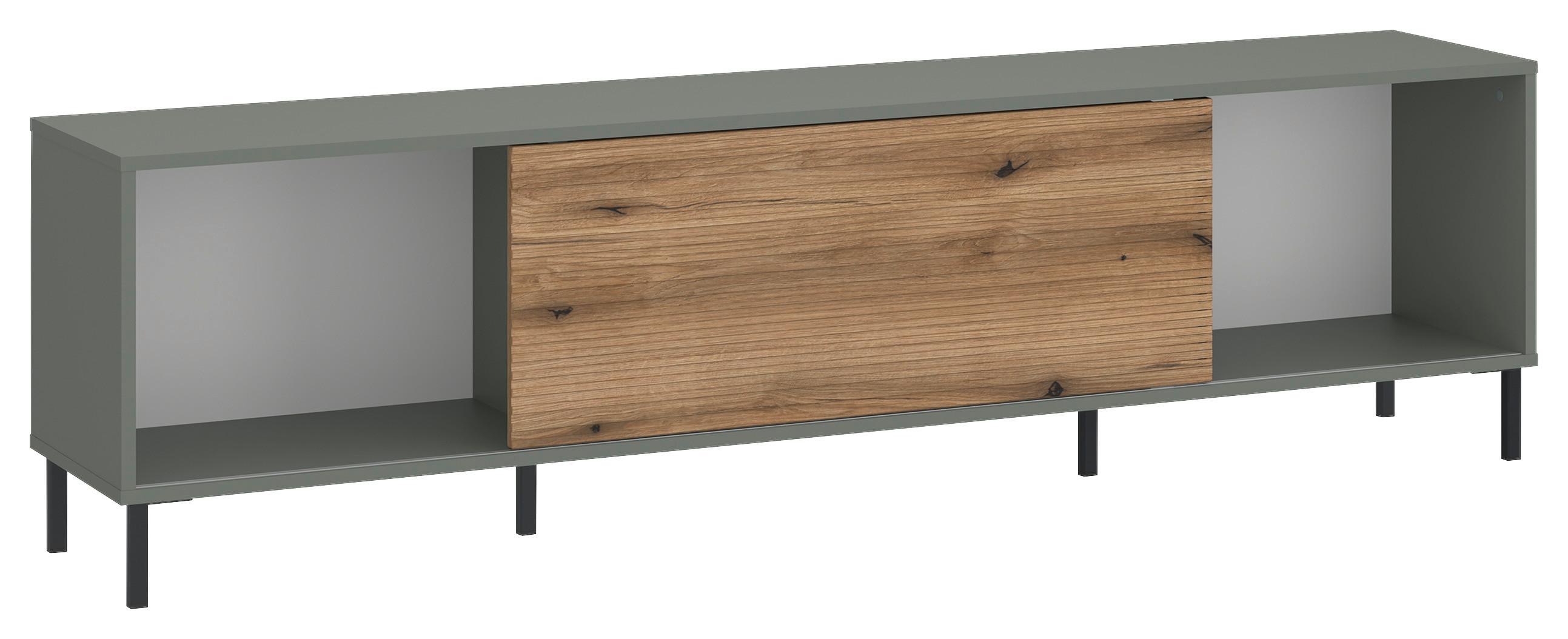 Tv-element Pozzi Graugrün/eichefarben B: 180 Cm