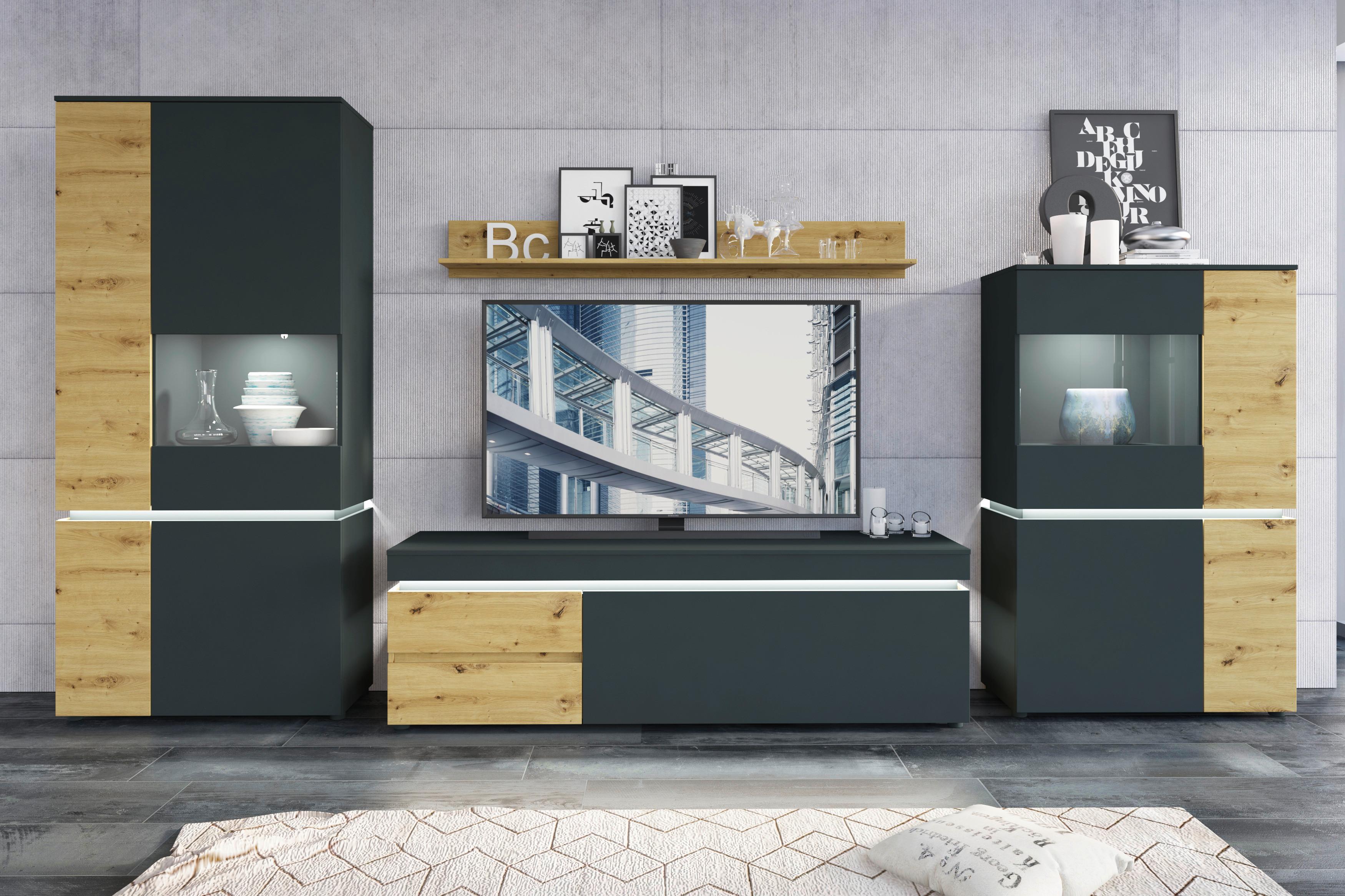 Stapelprogramm Luci Grau Eiche Artisan/Grau B: 360,8 cm - Trend (360,8/199/48cm) - MID.YOU