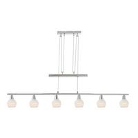 LED-Hängeleuchte Globo H: 160 cm 6-Flammig mit Glas - Basics, Glas/Metall (90/9,8/160cm) - Globo