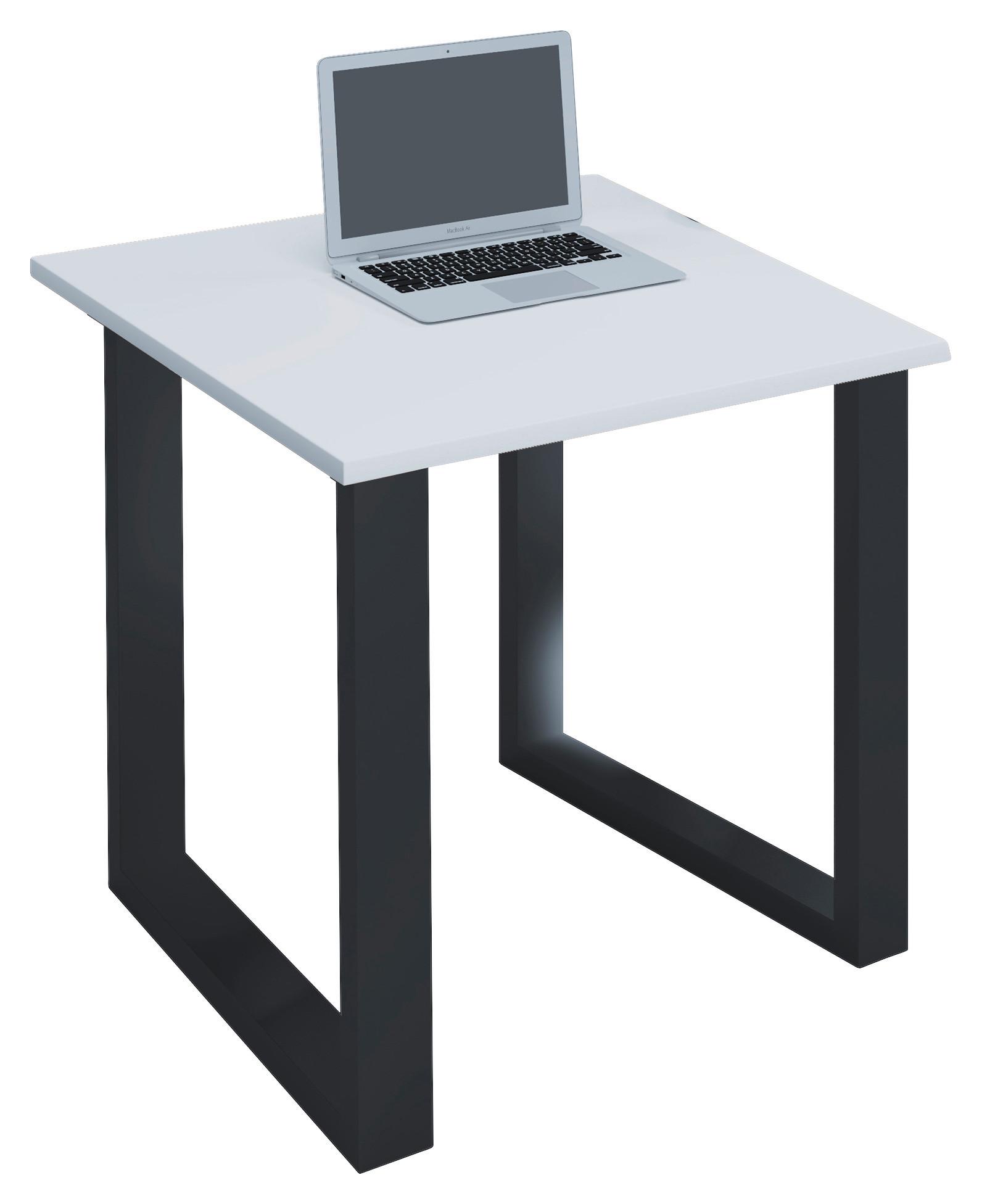 Schreibtisch Lona Schwarz/weiß B: 50 Cm - Schwarz/Weiß, MODERN, Holzwerkstoff/Metall (80/50/76cm) - MID.YOU