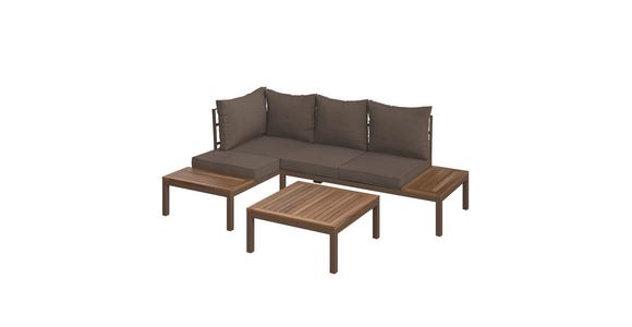 Loungegarnitur 2-Tlg Florenz aus Holz mit Kissen - Braun/Akaziefarben, MODERN, Holz/Kunststoff (207/138cm) - Beldano