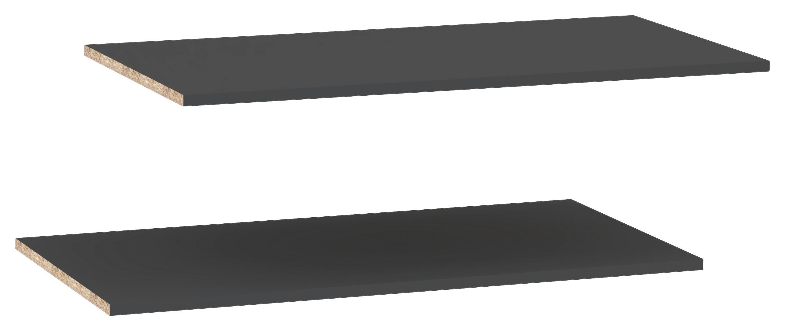 Einlegeböden 2er-Set 87,8x49,6 cm - Anthrazit, KONVENTIONELL, Holzwerkstoff (87,8/1,6/49,6cm)