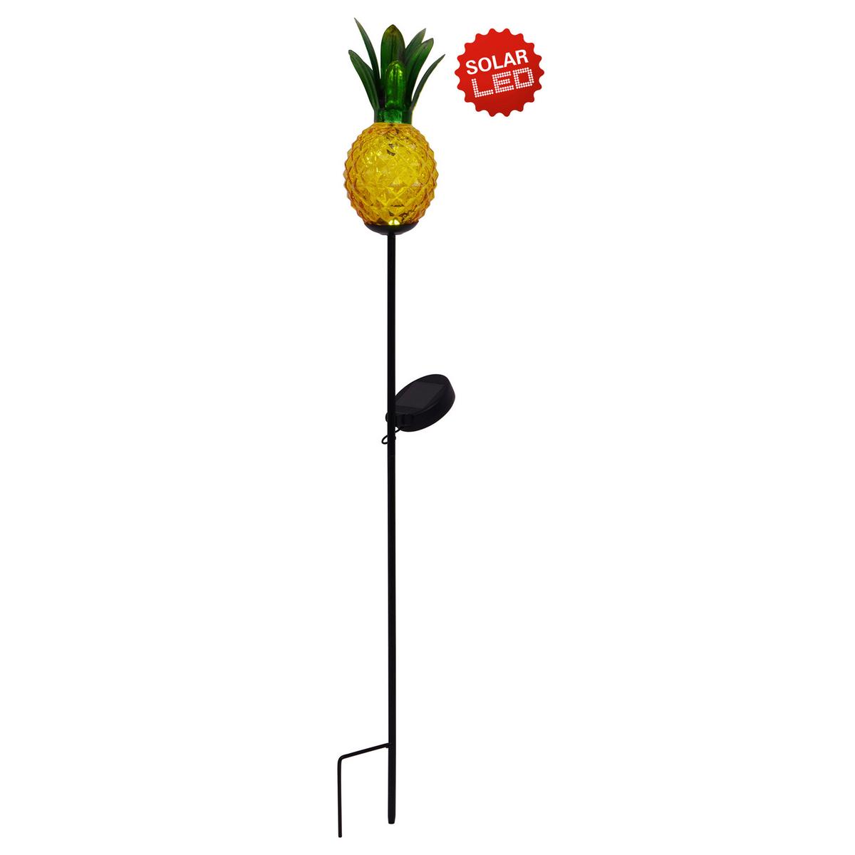 Solarleuchte Schwarz Ananas 1xled Kaltweiß H: 81cm - Schwarz/Orange, Basics, Glas/Metall (10 cm /81 cm cm) - Näve