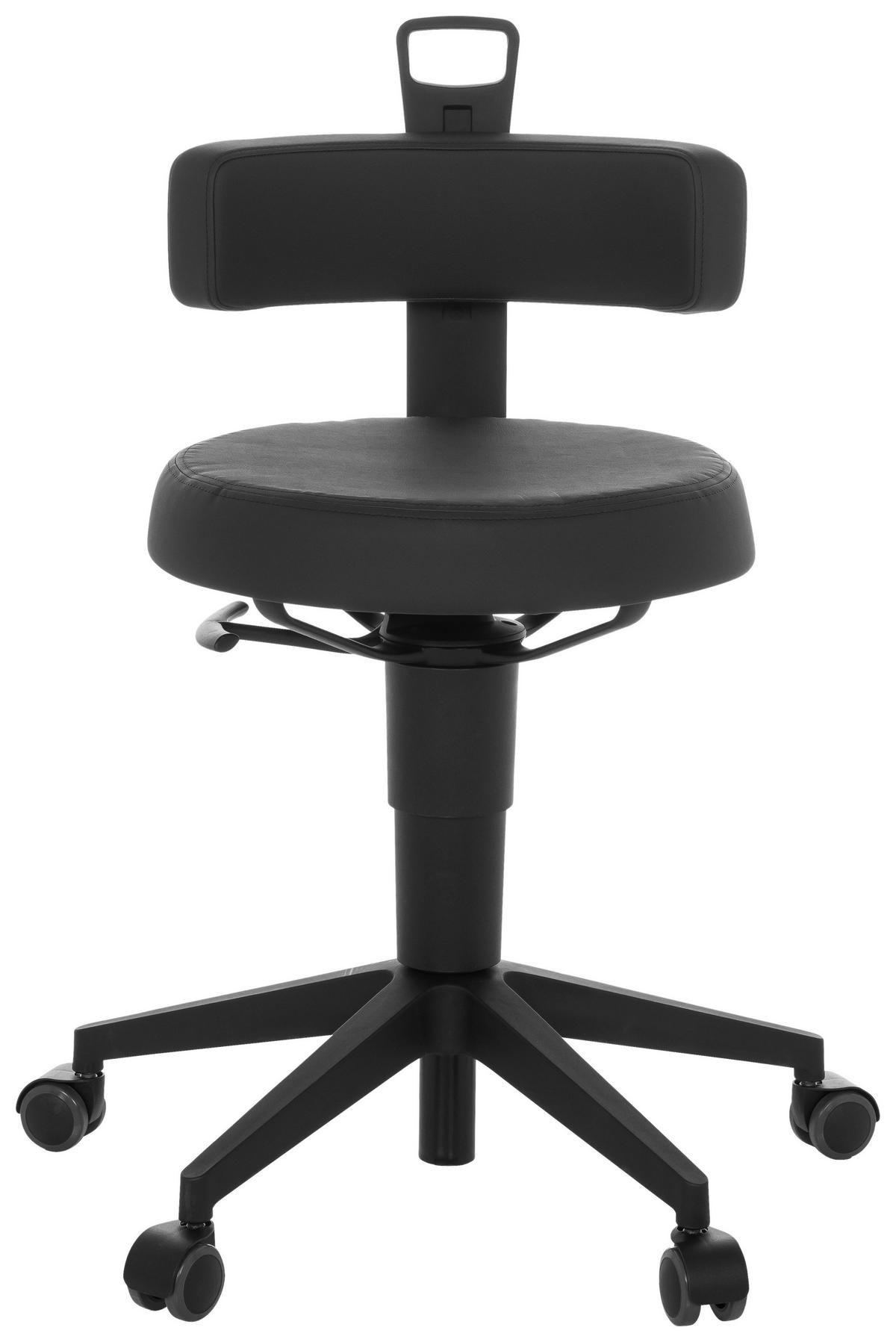 Bürohocker Top Work Flex Pu - Schwarz, Basics, Leder/Kunststoff (40/74-86/46cm) - MID.YOU