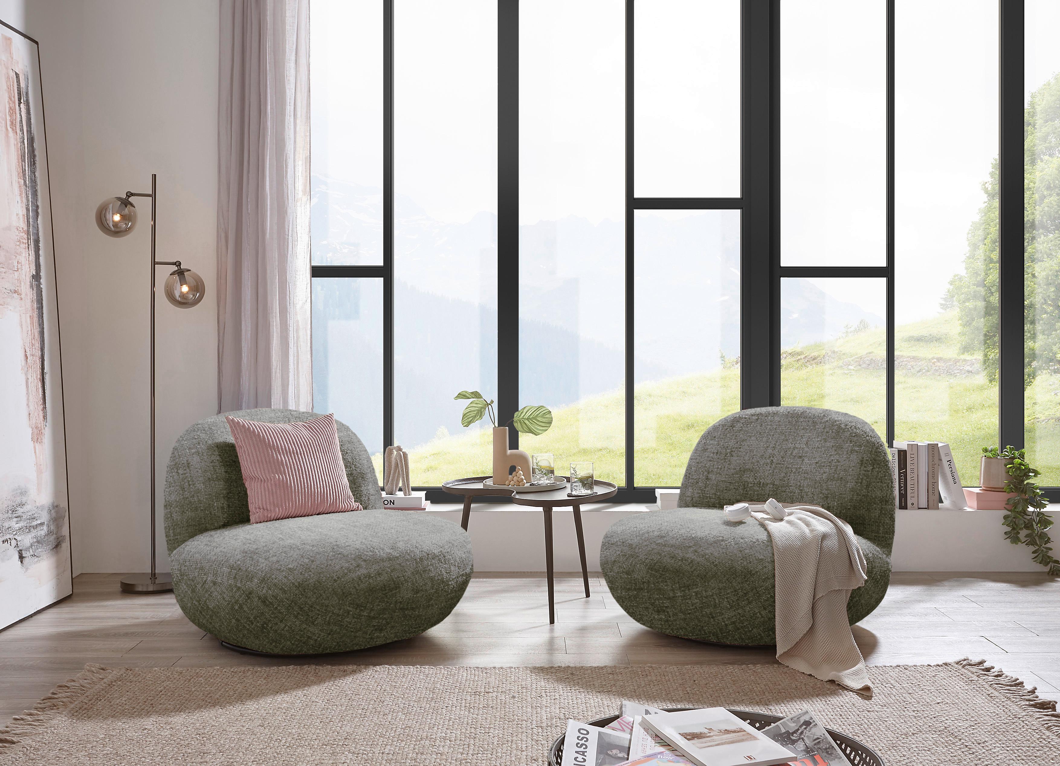 Sessel Chris Grau B: 85 cm - Schwarz/Grau, MODERN, Textil (85/70/99cm) - MID.YOU