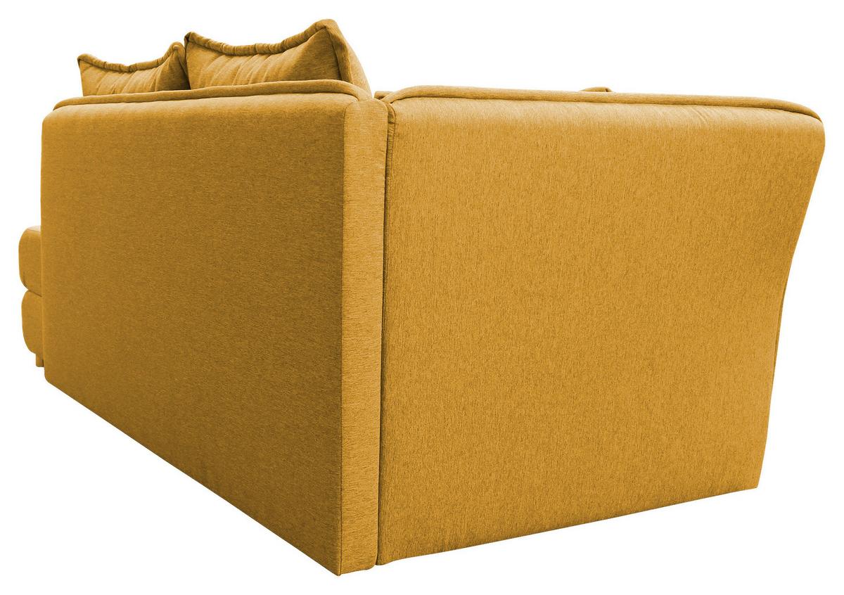 Liege Latte Gelb inkl. Bettkasten Ottomane Links - Gelb/Silberfarben, Design, Textil (107/84/99/224cm) - MID.YOU