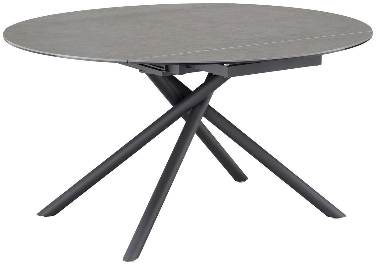 Esstisch Tiana - Anthrazit/Schwarz, LIFESTYLE, Glas/Keramik (90-140/76/140cm) - MID.YOU