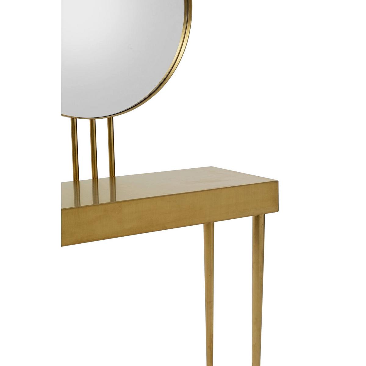 Schminktisch Curve -Trend- - Messingfarben/Goldfarben, Trend, Glas/Metall (70/32/153cm) - Kare-Design