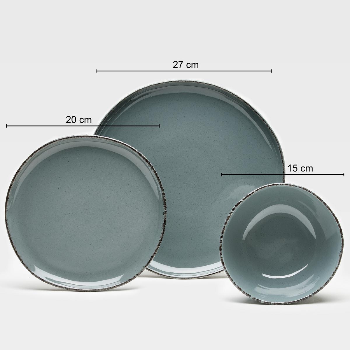 KOMBISERVICE Grau, 16--Teilig. - Grau, Basics, Keramik - Van Well