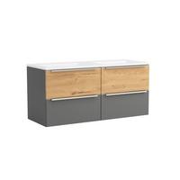 WASCHTISCHKOMBI Verona Grau/Wildeiche B: 120cm - Wildeiche/Weiß, Trend, Holzwerkstoff/Stein (120/54/47cm) - Held