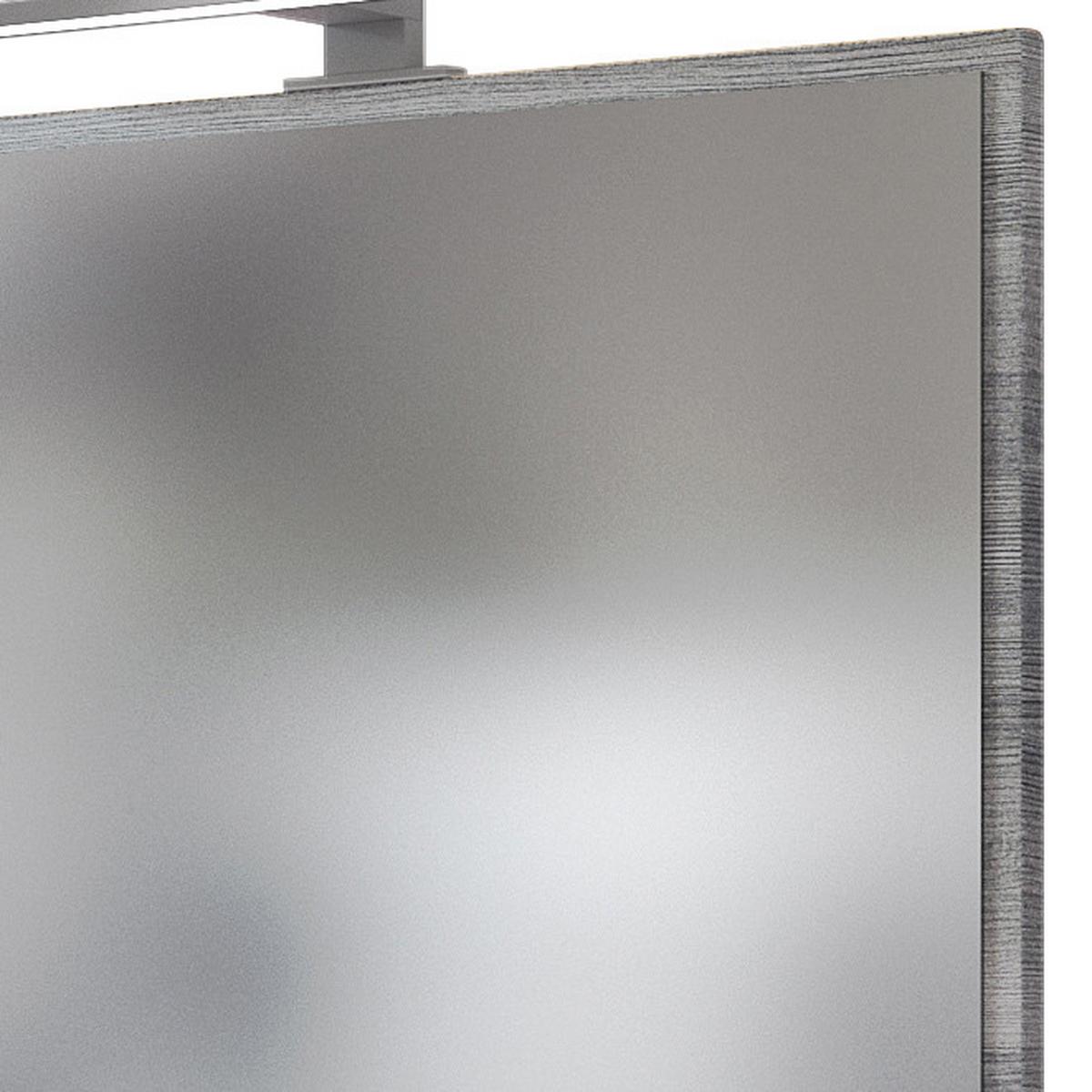 Badspiegel Arezzo Bxh 60x64 Cm Led-Beleuchtung Rahmen Graphit - Silbereichenfarben, Basics, Glas/Holzwerkstoff (60/64/2,5cm) - Held