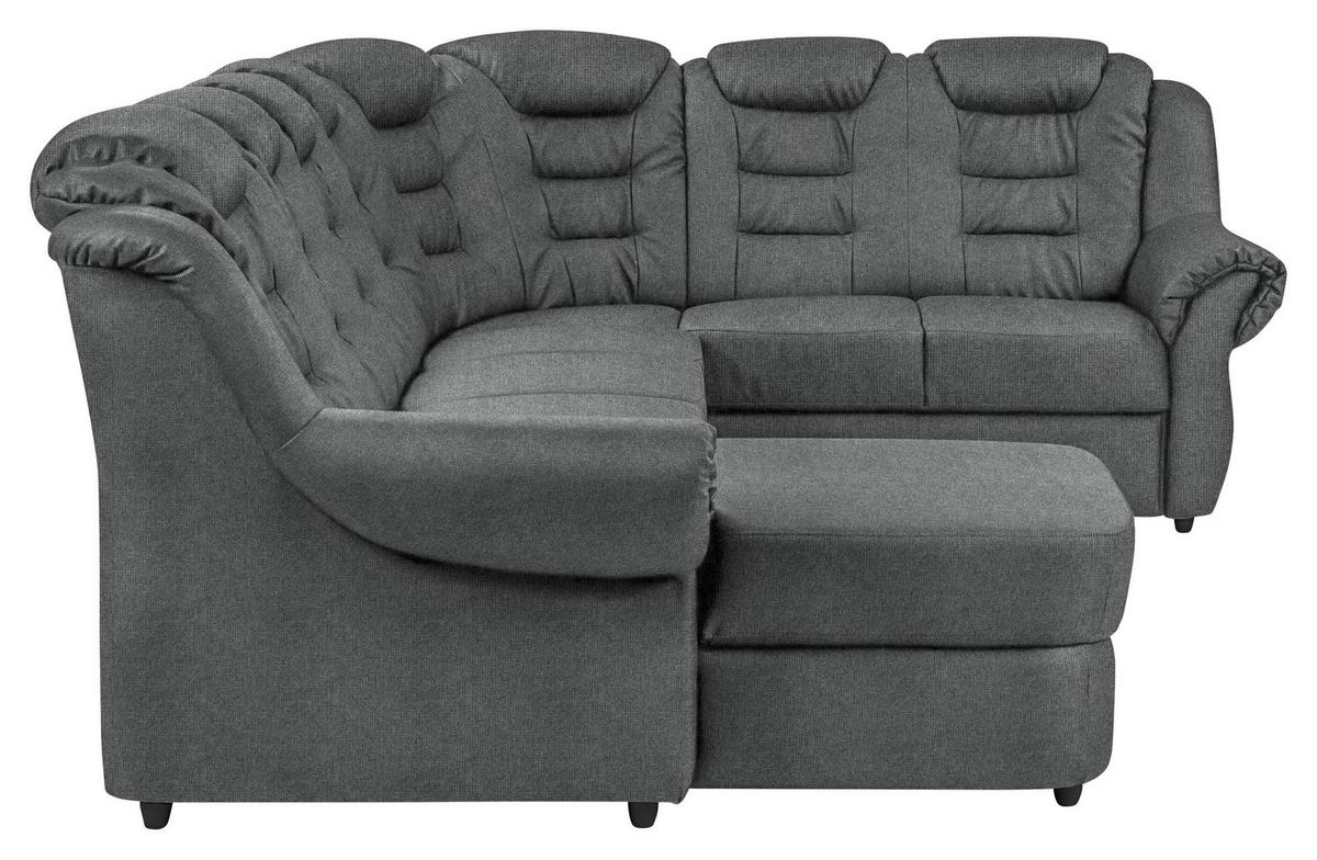 Wohnlandschaft Boston Dunkelgrau Chenille - Dunkelgrau/Schwarz, KONVENTIONELL, Textil (165/333/216cm) - Livetastic
