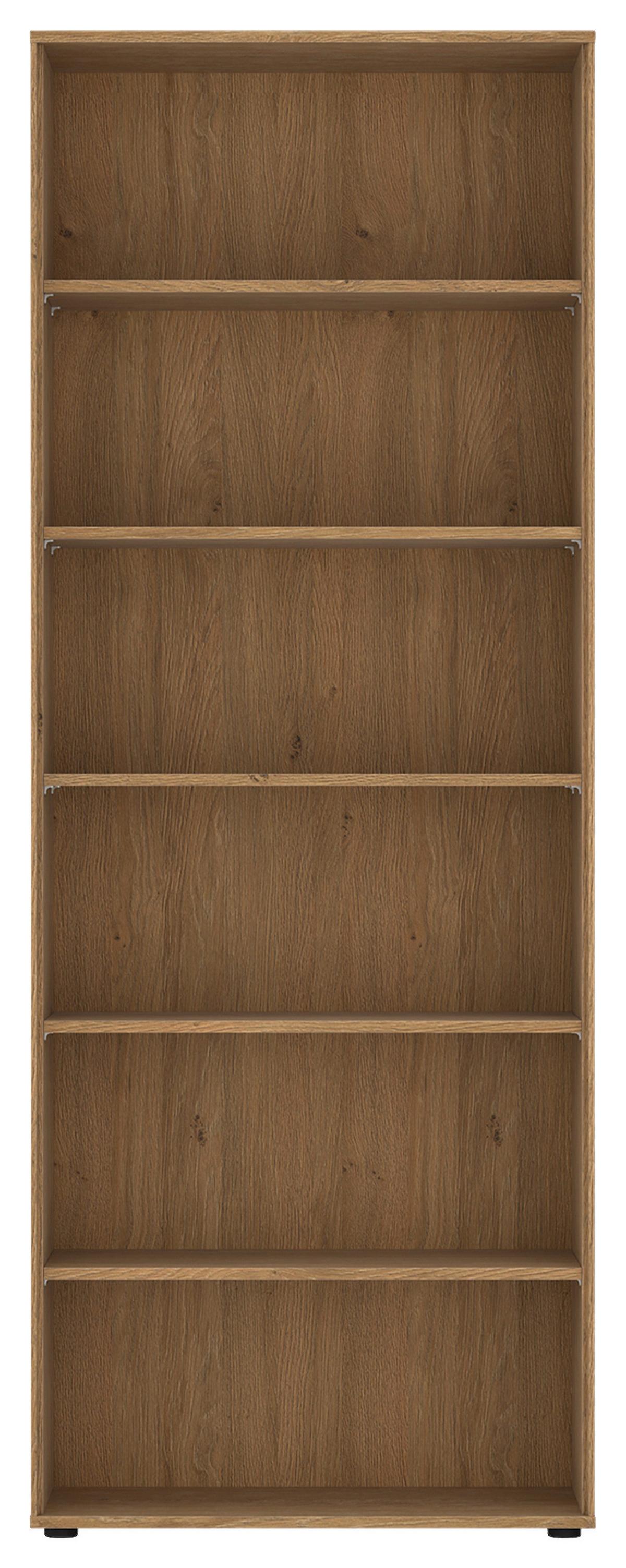 Regal Calzado Steineiche B: 75cm - Eichefarben/Schwarz, MODERN, Holzwerkstoff (75/200/35cm)