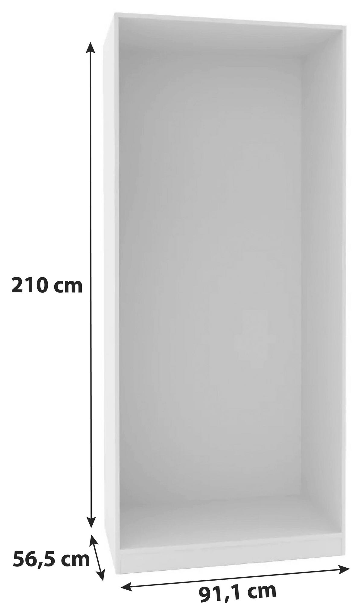 KORPUS ŠATNÍKOVEJ SKRINE UNIT - biela, Modern, kompozitné drevo (91,1/210/56,5cm) - Ondega