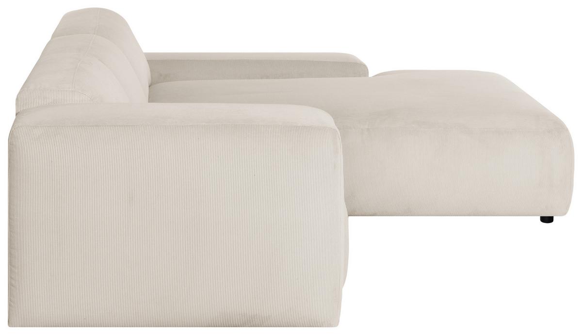 Ecksofa Hannah Creme 304x200 cm - Creme/Schwarz, Design, Textil (304/200cm) - MID.YOU